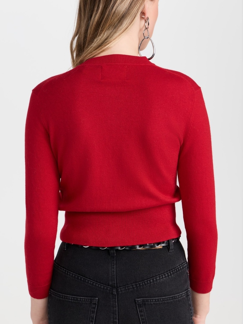 Isabel Marant Etoile Newton Cardigan Poppy Red Logo Cotton Wool Size 36 US 4 - Picture 2 of 10